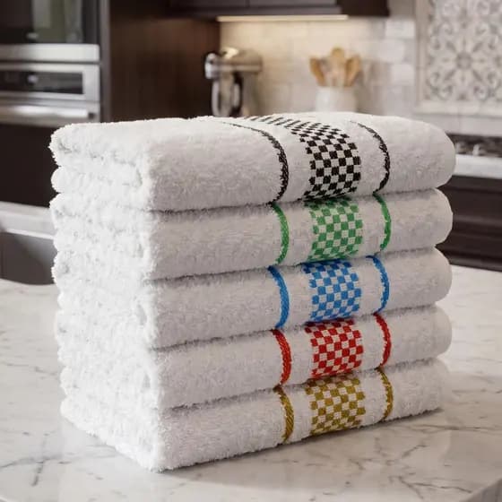 Kit 15 Panos de Prato Jacquard 45x70 Atoalhado Toalha Copa Premium Gourmet Luxo