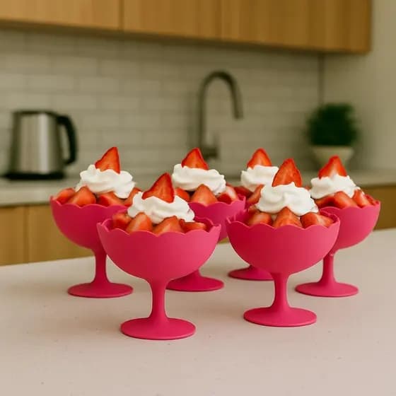 Kit Taças Plastica para Sobremesas para Merengue Sorvete Doces