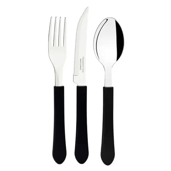 Jogo 36 Talheres Tramontina 12 Garfos + 12 Facas + 12 Colheres Kit Restaurante