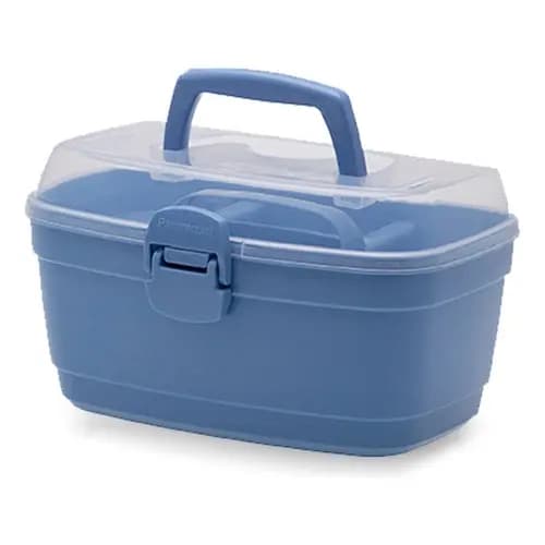 Caixa Maleta Multiuso Organizadora Manicure Maquiagem Box Cor Azul