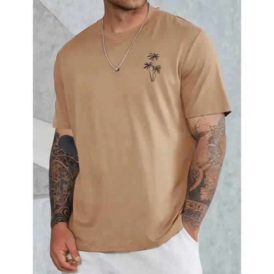 Camiseta Masculina De Praia Estilo Casual Lançamento 100% algodão