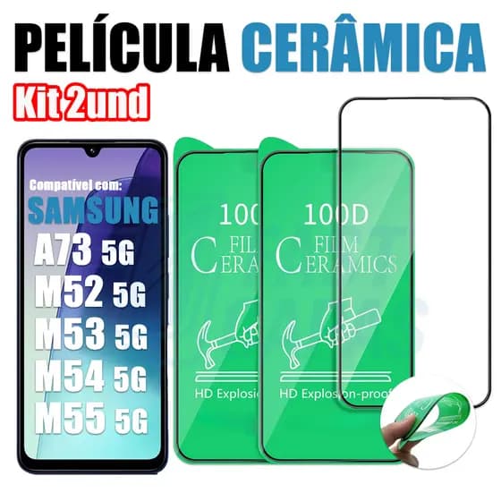 Kit 2 Película Cerâmica Samsung Galaxy A73 M52 M53 M54 M55 5G Não Quebra Hidrogel 9D 3D Flexível