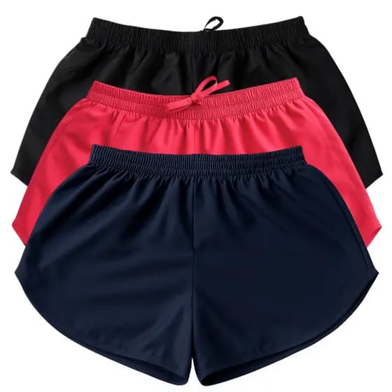 KIT 3 short tactel feminino para praia corrida caminhada soltinho e confortável de secagem rápida P ao EXG