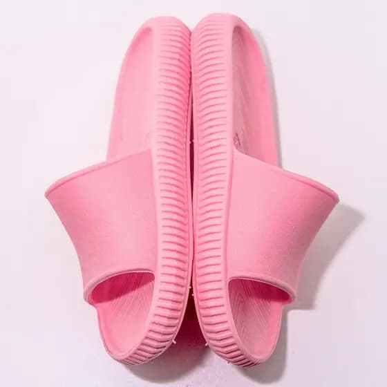 Chinelo Nuvem Macio Slide Leve Confortável Feminino Adulto e Infantil Rosa
