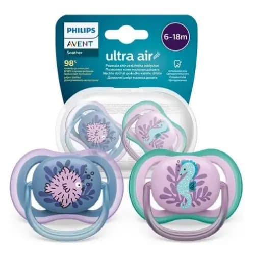 Chupeta Ultra Air Peixe/cavalo Marinho 6-18m - Philips Avent Cor Lavanda Período de idade 6-12 meses