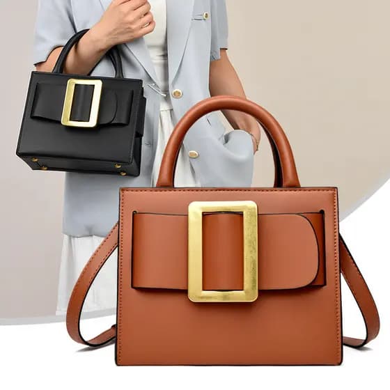 Bolsa feminina 2026 nova moda versátil um ombro mochila, bolsa de alumínio simples, bolsa quadrada