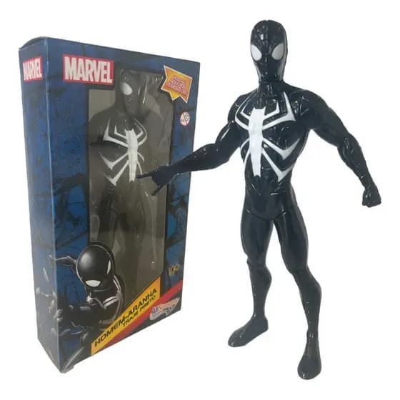 Brinquedo Figura Boneco Articulado Marvel Homem Aranha Traje Preto 22c