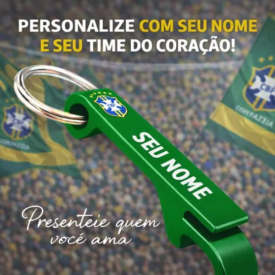 CHAVEIRO PERSONALIZADO SELEÇÃO ABRIDOR DE GARRAFAS E LATINHAS