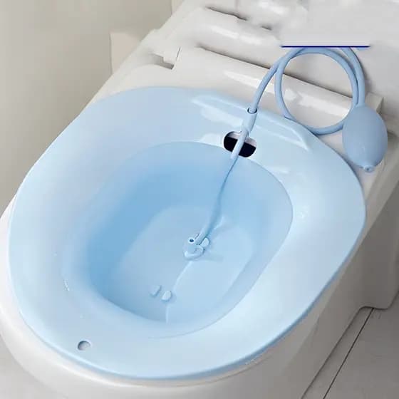 Bacia Banho de Assento com Ducha Higiênica Portátil Higiene Íntima Mulheres Idosos Pós-Parto