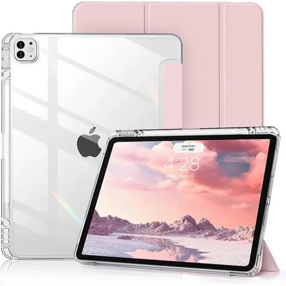 TASSOS Capa Protetora Para iPad Pro 11(2018-2022)Air 4/5 Air M2/M3 +Caneta Stylus Alta Transparência Anti-Choque