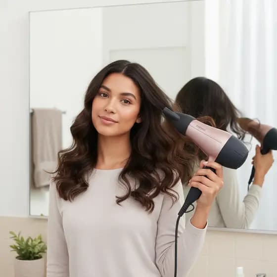 Secador Cabelo 1200W Bivolt Rosa Portátil Compacto Leve 2 Velocidades com Bico Ideal Viagem Academia