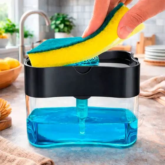 Dispenser de Detergente Sabão Líquido Esponja Porta Sabão Envio Imediato