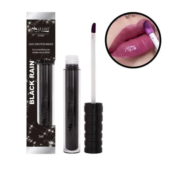 Kit 1/2/3 Gloss Black Rain Max Love - Brilho Intenso e Hidratação Presente