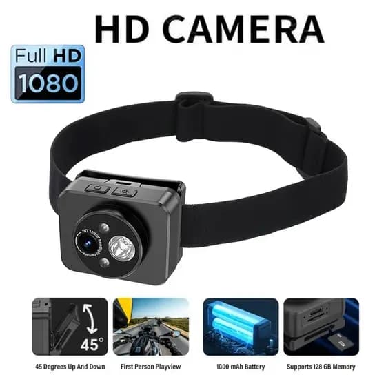 HD 1080P Câmera Esportiva Ao Ar Livre Filmadora Cabeça-Montado Luz De Indução De Ação Poderoso Capacete Gravação De Víde