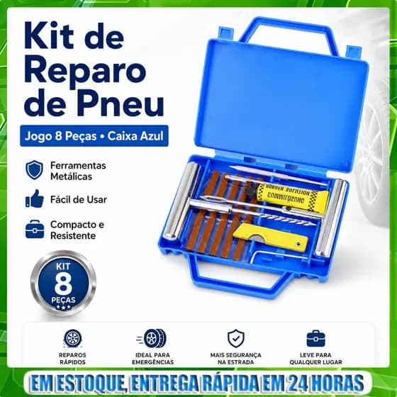 Reparo de Metal para Pneus de Carros Motos + Macarrão + Maleta premium