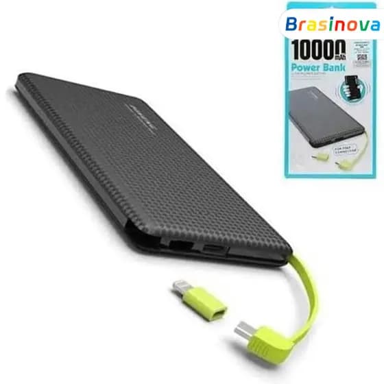 Carregador portátil Pinneng Power Bank 10.000mAh com adaptador, adequado para iPhone e Android (V8)
