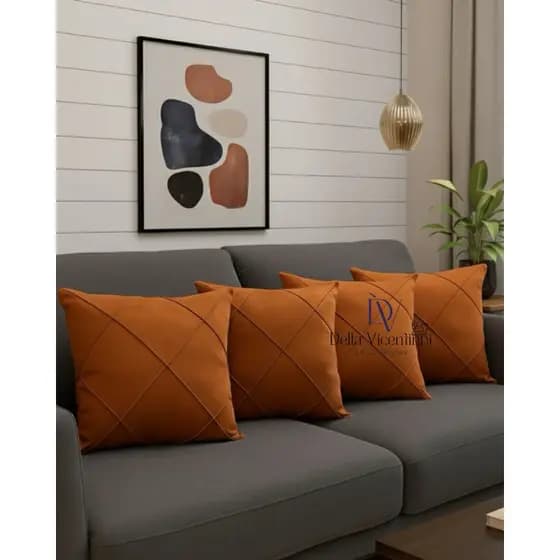 Kit 4 Capa de Almofada Drapeada para Decoração de Ambientes