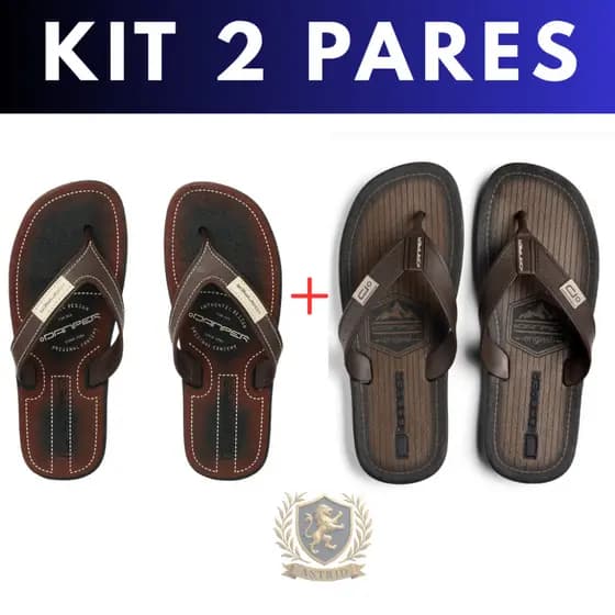 Combo Kit Chinelo Masculino Sandália Power Borracha Antiderrapante Tiras Reforçadas