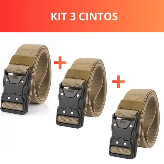 Kit 3 Cinto Masculino Social Casual Tático Fecho Prático Promoção Oferta