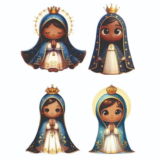 DTF Estampas Prontas Presépio Noel Nossa Senhora Transfer Termocolante Imagem Téxtil Natal Folha A4