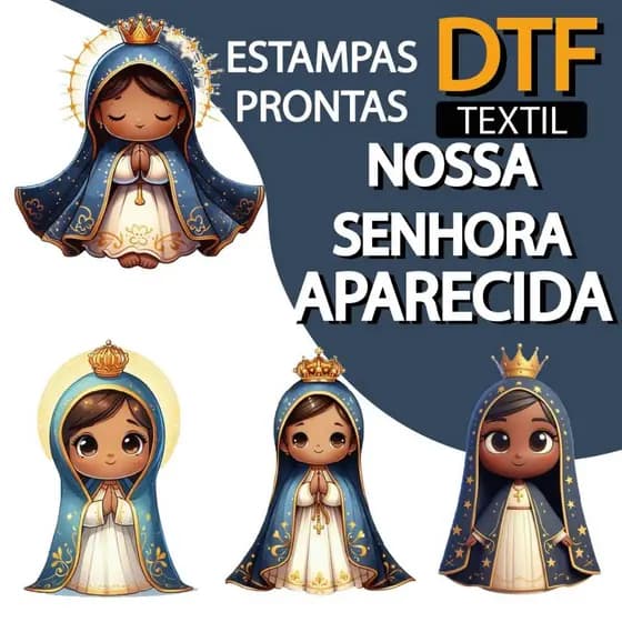 Estampas DTF Transfer Termocolante Imagem Téxtil Natal Folha A4 Presépio Noel Nossa Senhora