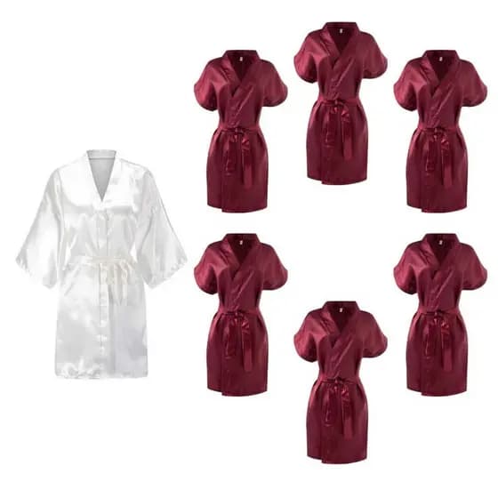 Kit Com 7 Robes Para O Dia Da Noiva, 6 Madrinha e 1 Noiva
