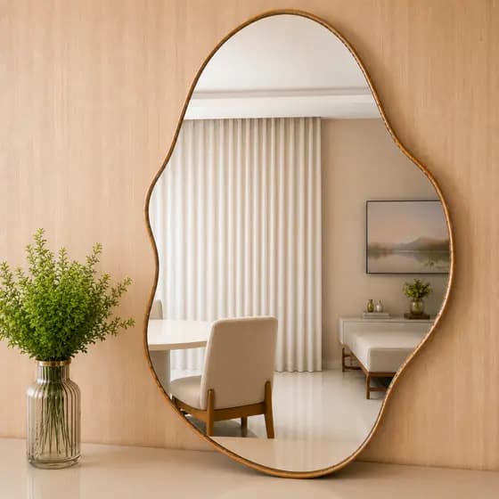 Espelho Orgânico Pinterest Com Moldura 70x50 ORNA Banheiro Lavabo Hall Quarto Decoração