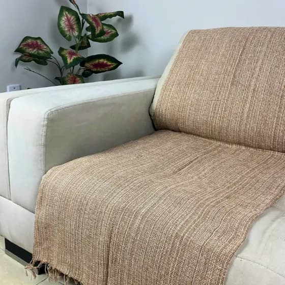 Kit 2 Mantas Para Sofá 120x210cm Algodão Decorativa Artesanal | Cobre Sofá e Colcha