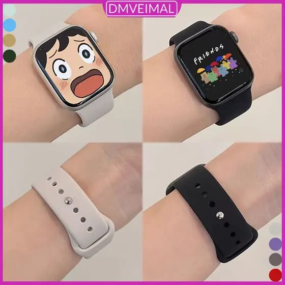 Pulseira De Silicone Para Relógio Apple Watch SE Ultra 3 2 IWatch Series 11 10 9 8 7 6 5 4 49mm 46 42 45 44 40 41 38mm