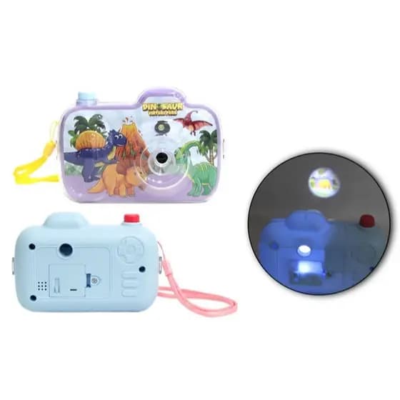 Câmera Fotográfica Infantil Dinossauro com Projetor de Imagem e Luz a Bateria Top Kids