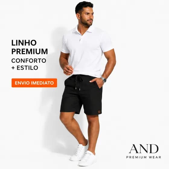 SHORT MASCULINO LINHO PREMIUM ELÁSTICO CONFORTÁVEL BERMUDA MASCULINA VERÃO MODA PRAIA CASUAL