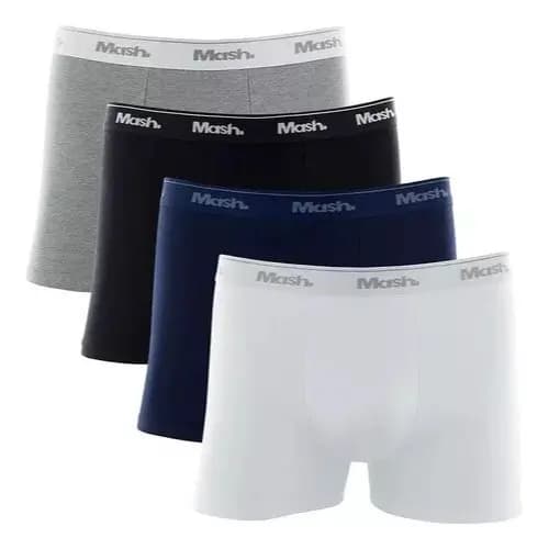 Kit 4 Cuecas Boxer Algodão Mash