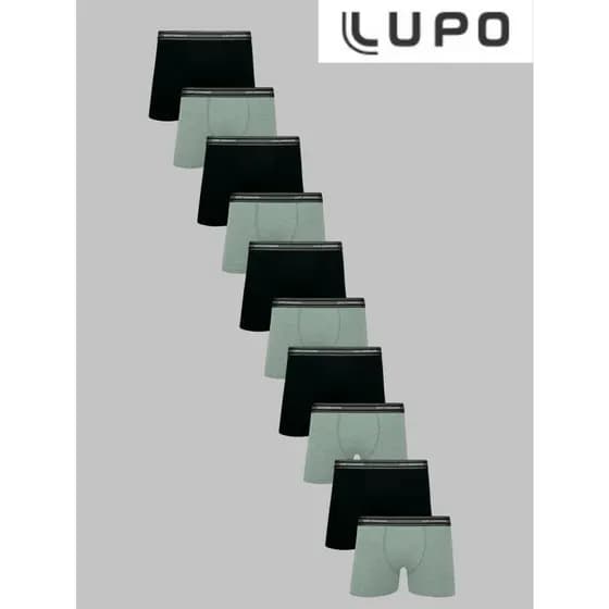 Lupo Kit 10 Cueca Boxer Algodão Respirável Masculino Adulto