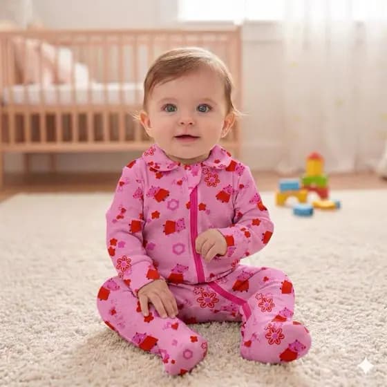 macacão vira pé zíper bebe menino menina 100% algodão liso estampado