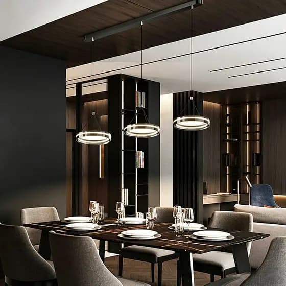 Lustre Para Jantar Led Nórdico Italiano Com Controle Remoto 81w Sala Cozinha Escritório 3 Cores 110v/220v
