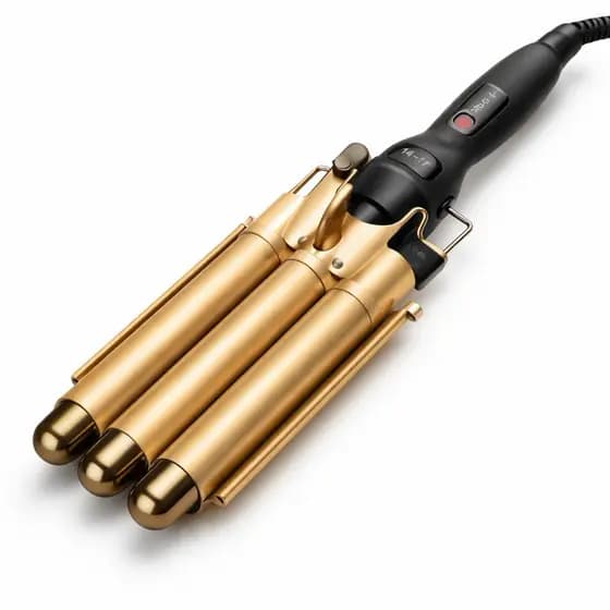 Modelador de Cachos Triplo Profissional Dourado Babyliss 3 Ondas Cerâmica Bivolt