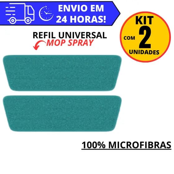 Kit 2 Refis Para Mop Spray Rodo Mop Spray Microfibra