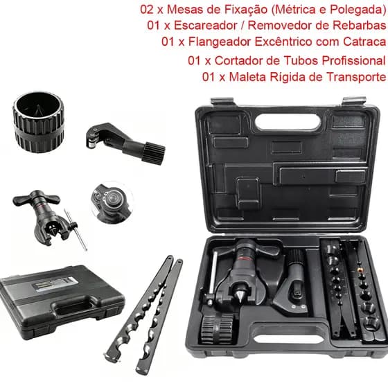 Kit Flangeador Excentrico Com Catraca 3/16 a 3/4 Metrico e Pol Esmerilhadeira