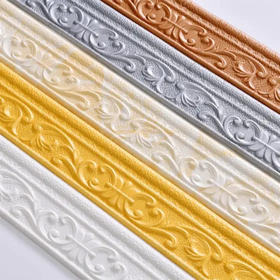 HIG 2.3m/Rolo 3D Auto-Adesivo Linhas De Guarnição De Parede De Vinil Rodapé Borda DIY Decoração Do Quarto Doméstico À Pr