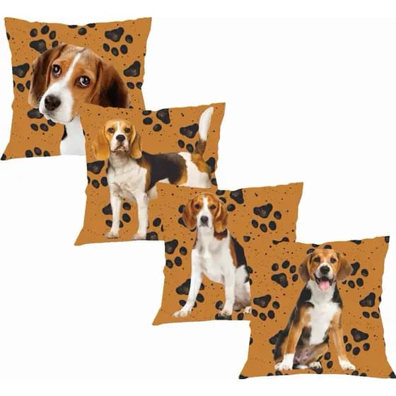 4 Almofadas Decorativa Tema Dog Macia, Fofa e Confortável Envio Rápido Estampa Linda e Divertida