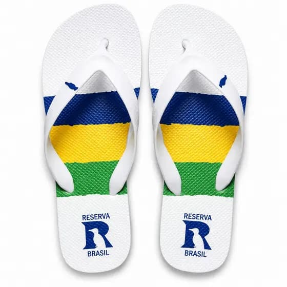 Chinelo Masculino Reserva Original Brasil Seleçao Brasileira Copa do Mundo Confortavel Macio