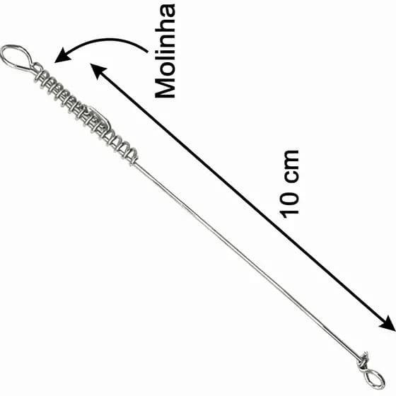 100 Castor Empate de Pesca 28x10cm Molinha Kit Aço Duro Pacu Piranha Traira Pesqueiro Arame Fino Rio