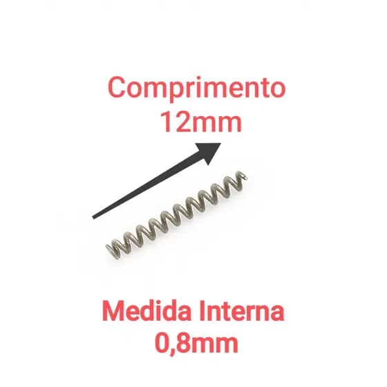 Kit 100 Molas de Aço Duro Para Castor Empate de Pesca 12mm x 0,8mm Engate Pescaria Mar Rio Pesqueiro Vara