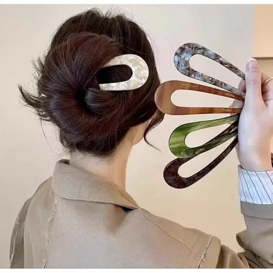 Grampos De Cabelo Em Forma De U Estilo Coreano Acrílico Multicolorido Simples Grampo Para Mulheres Acessórios