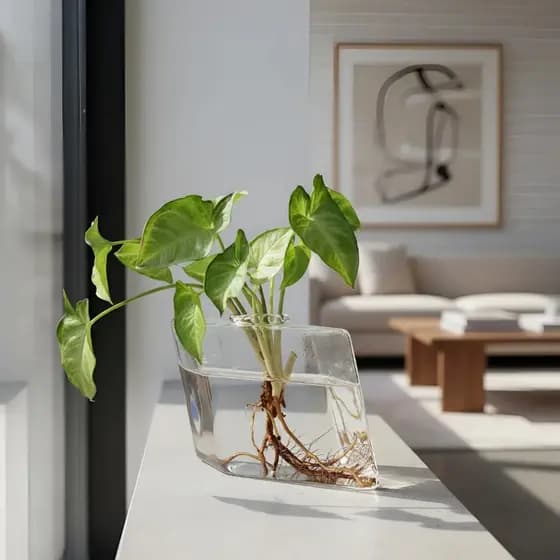 Vaso De Vidro Plantas Transparente Parede Criativo Diamante Decoração Flores