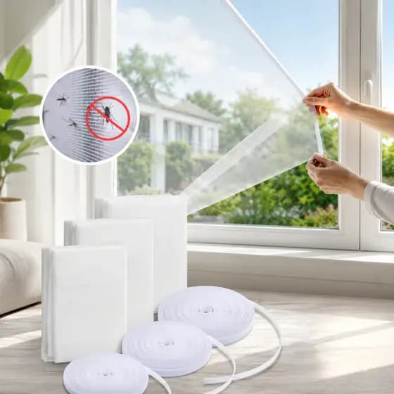 Kit 2/3/4 Tela Mosquiteiro 130x150cm Para Janela e Porta Com Fita Proteção Contra Mosquitos e Insetos