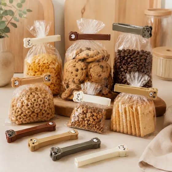 Kit Lacre Divertido Urso Fecha Embalagem Prendedor Para Alimentos de Cozinha
