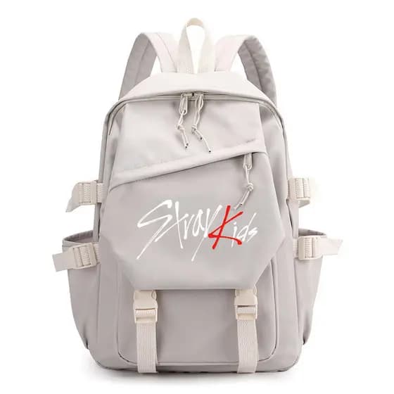 Mochila Casual Unissex Stray Kids Grande Bolsa de Viagem Escolar com Compartimento para Laptop KJC8
