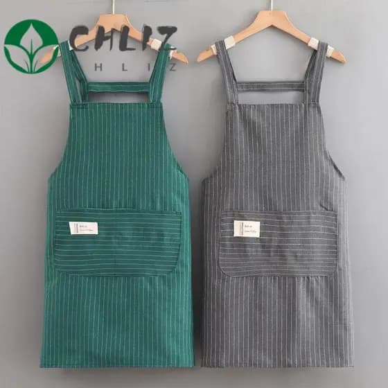 Avental De Cozinha CHLIZ , Acessórios De Limpeza , Doméstico De Pano De Algodão , Uniforme De Restaurante Resistente Ao