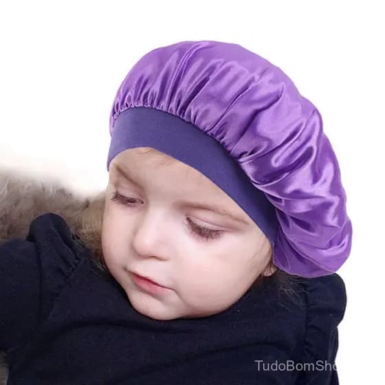 Boné noturno, boné de aba larga, boné com faixa para cabelo, boné infantil, tecido colorido, elástico.